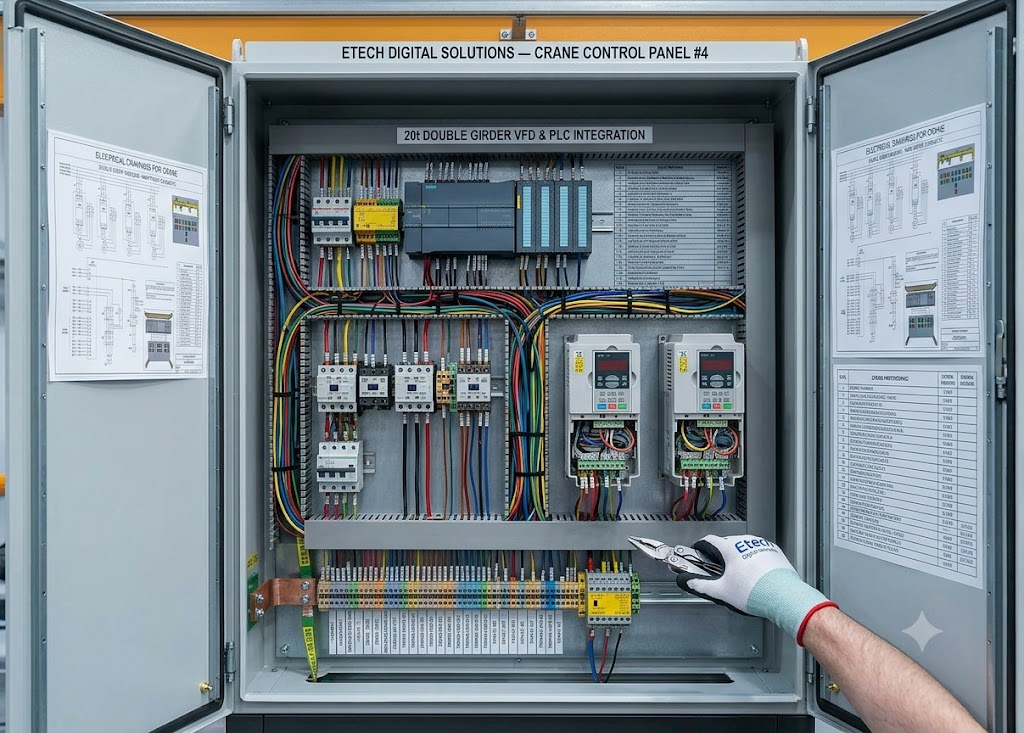 EOT crane control panel design and wiring project
